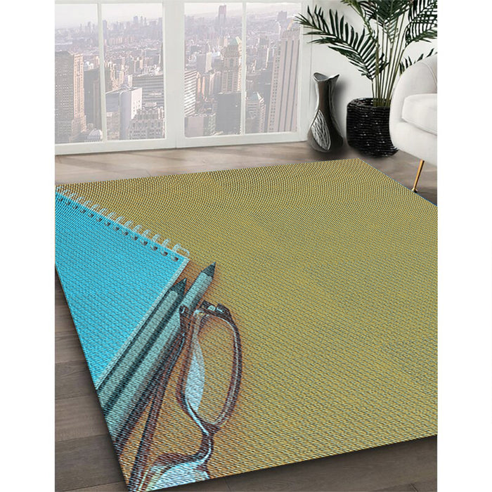 Machine Washable Transitional Green Peas Green Rug in a Family Room, wshpat486lblu