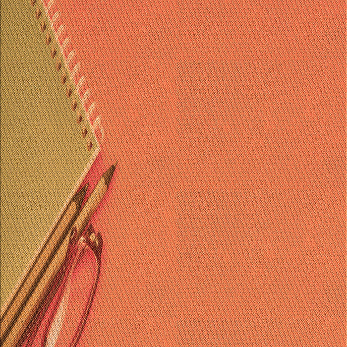 Patterned Neon Orange Rug, pat486org