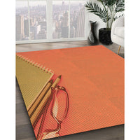 Patterned Neon Orange Rug, pat486org