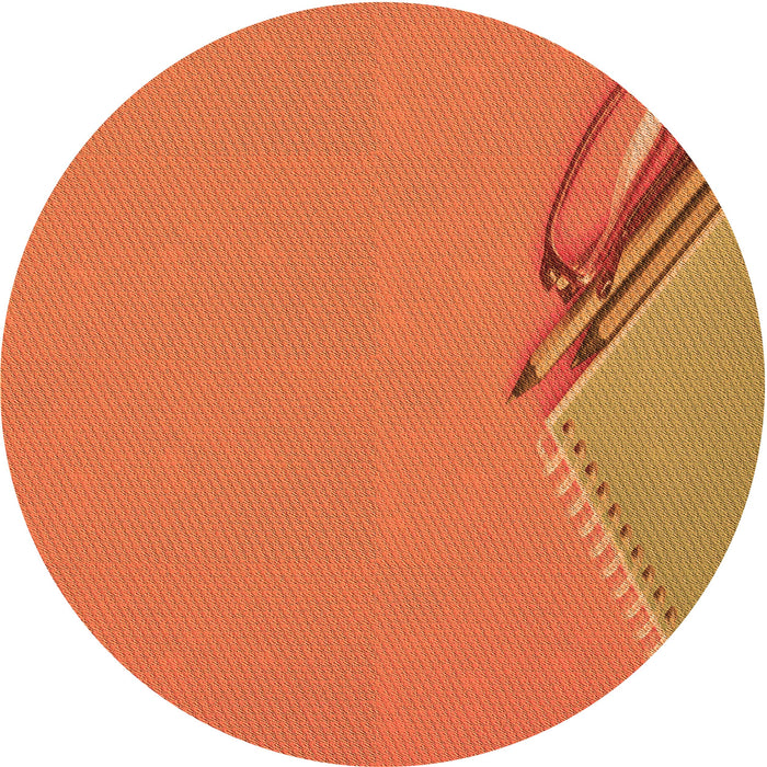 Square Machine Washable Transitional Neon Orange Rug in a Living Room, wshpat486org