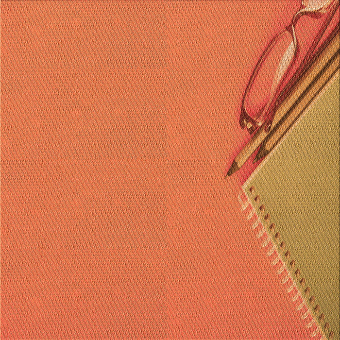 Round Patterned Neon Orange Rug, pat486org