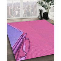 Patterned Deep Pink Rug, pat486pur