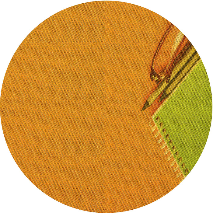 Square Machine Washable Transitional Neon Orange Rug in a Living Room, wshpat486yw