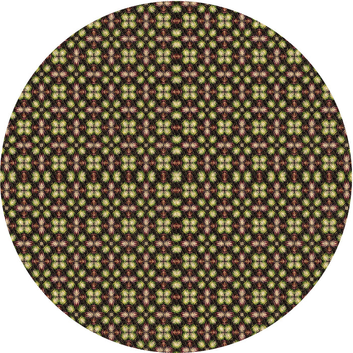 Square Patterned Red Rug, pat487brn