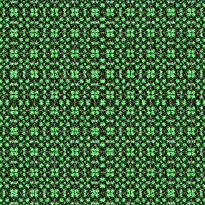 Round Patterned Dark Forest Green Rug, pat487grn