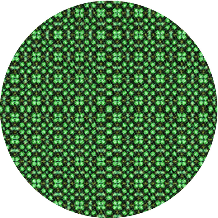 Square Machine Washable Transitional Dark Forest Green Rug in a Living Room, wshpat487grn