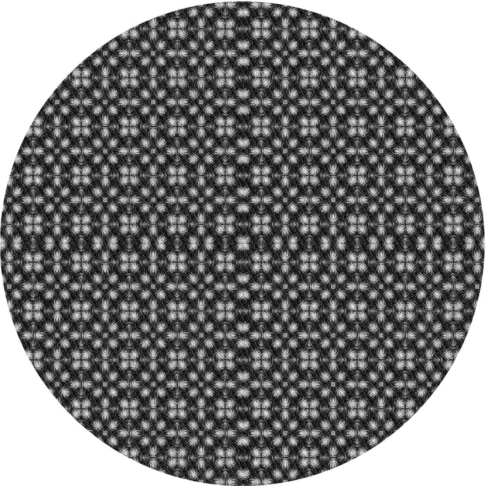 Square Patterned Charcoal Black Rug, pat487gry