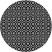 Square Patterned Charcoal Black Rug, pat487gry