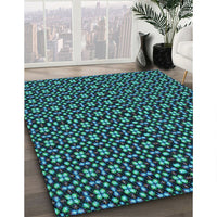 Patterned Deep-Sea Blue Rug, pat487lblu