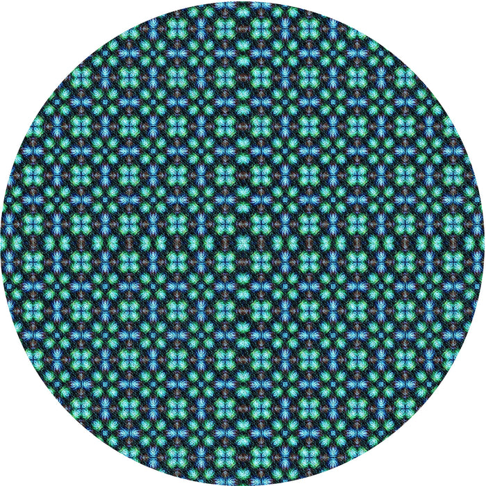 Square Patterned Deep-Sea Blue Rug, pat487lblu