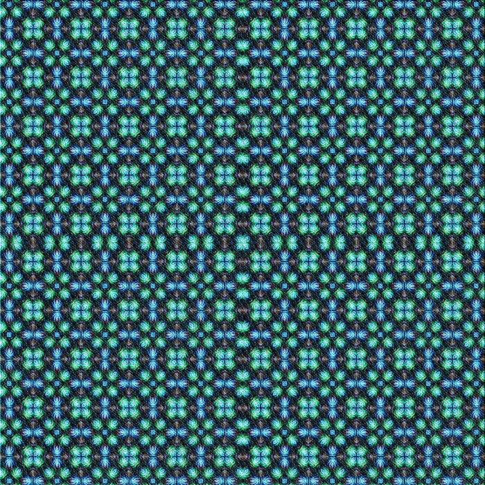 Round Patterned Deep-Sea Blue Rug, pat487lblu