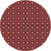 Square Patterned Maroon Red Rug, pat487rd