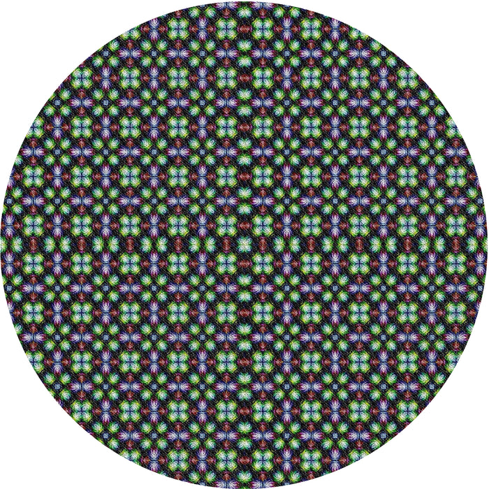 Sideview of Patterned Charcoal Black Novelty Rug, pat487