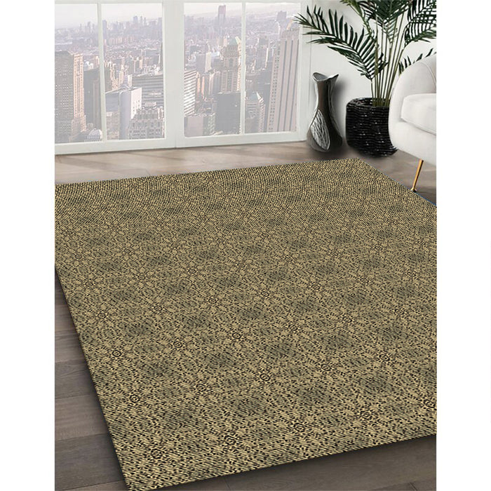 Machine Washable Transitional Dark Brown Rug in a Family Room, wshpat488brn