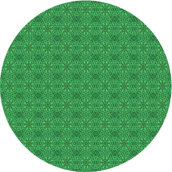 Square Machine Washable Transitional Green Rug in a Living Room, wshpat488grn