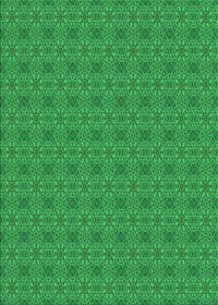 Machine Washable Transitional Green Rug, wshpat488grn