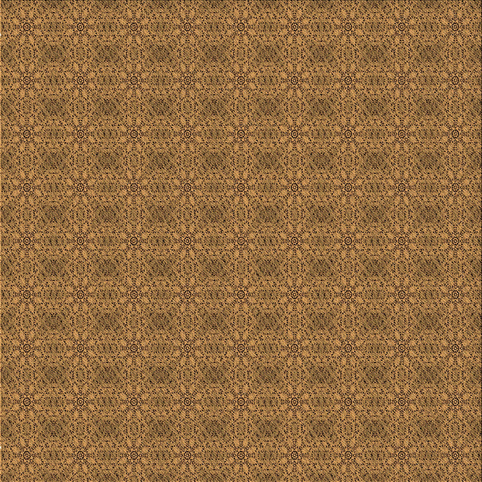 Round Patterned Saddle Brown Rug, pat488org