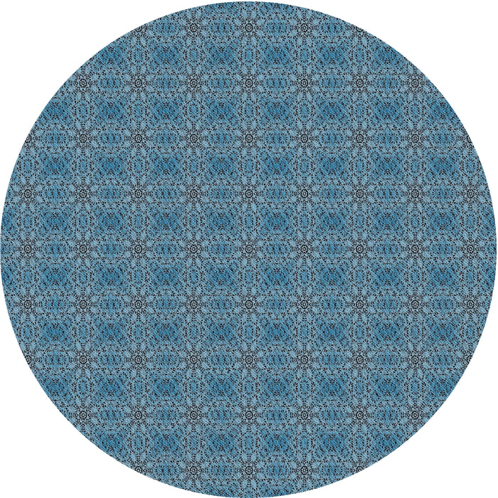 Square Machine Washable Transitional Blue Rug, wshpat488