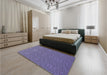 Patterned Purple Mimosa Purple Rug in a Bedroom, pat489blu