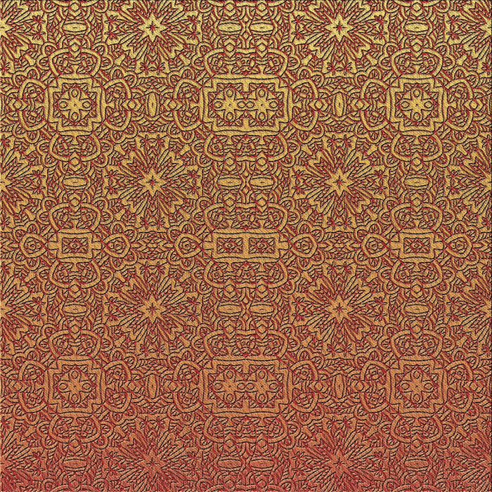 Round Patterned Yellow Rug, pat489brn