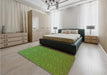 Patterned Green Rug in a Bedroom, pat489grn