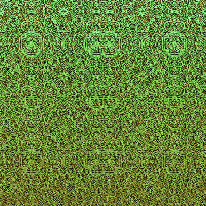 Round Patterned Green Rug, pat489grn