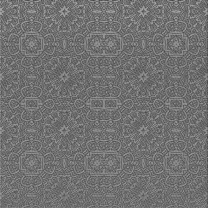 Round Patterned Dark Gray Rug, pat489gry