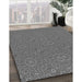 Patterned Dark Gray Rug in Family Room, pat489gry