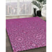 Patterned Medium Violet Red Pink Rug in Family Room, pat489pur