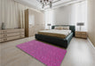 Patterned Medium Violet Red Pink Rug in a Bedroom, pat489pur