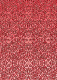 Machine Washable Transitional Red Rug, wshpat489rd