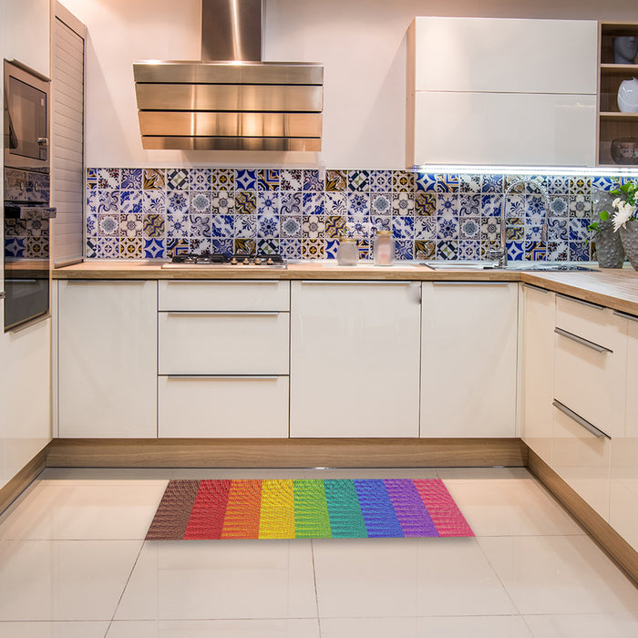 Patterned Green Novelty Rug in a Kitchen, pat48