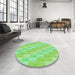 Patterned Green Rug in a Kitchen, pat49grn