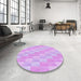 Patterned Purple Rug in a Kitchen, pat49pur