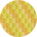 Square Patterned Yellow Rug, pat49yw