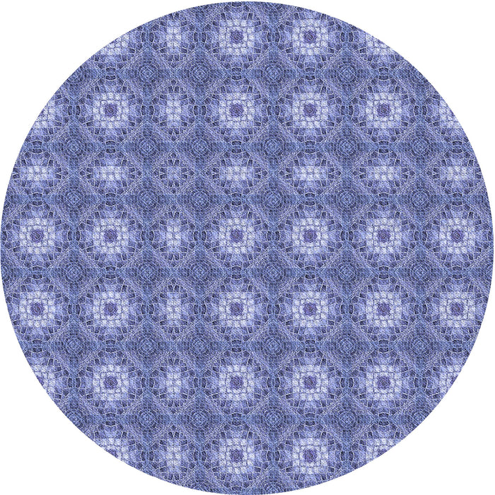 Square Patterned Denim Blue Rug, pat490blu
