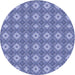 Square Patterned Denim Blue Rug, pat490blu
