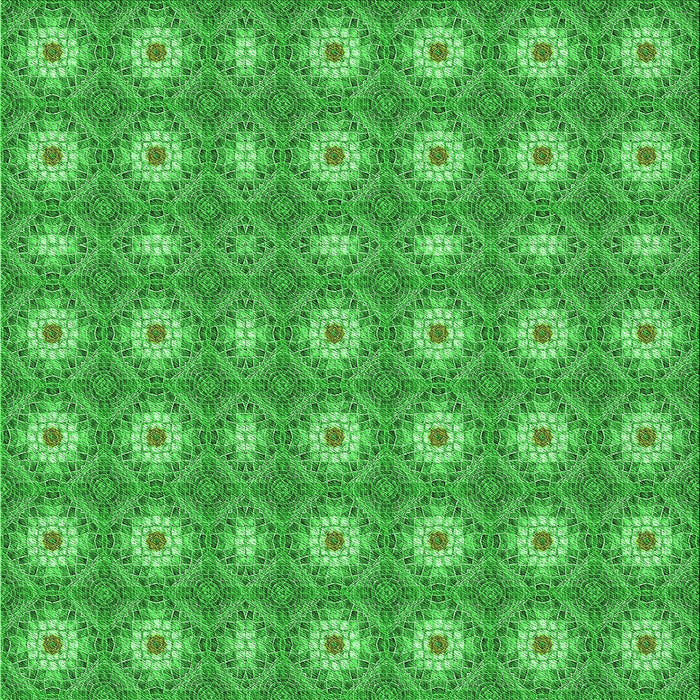 Round Patterned Neon Green Rug, pat490grn