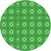 Square Patterned Neon Green Rug, pat490grn