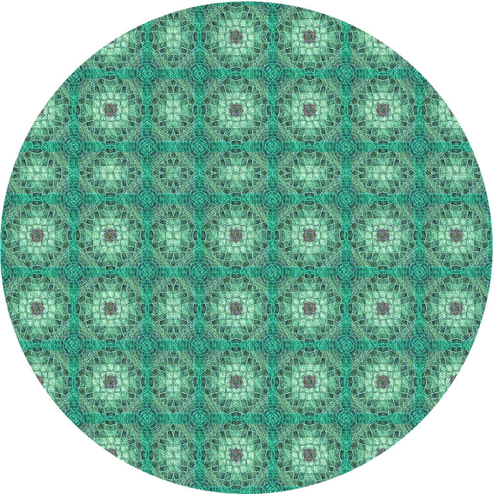 Square Machine Washable Transitional Turquoise Green Rug in a Living Room, wshpat490lblu