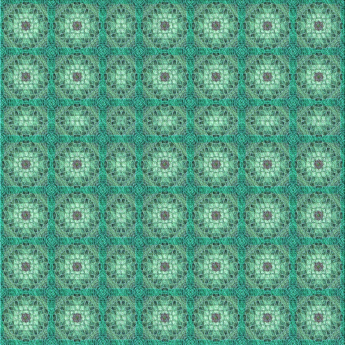 Round Machine Washable Transitional Turquoise Green Rug, wshpat490lblu