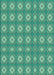 Patterned Turquoise Green Rug, pat490lblu