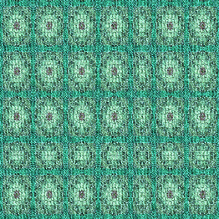 Patterned Turquoise Green Rug, pat490lblu