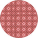 Square Patterned Ruby Red Rug, pat490rd