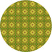 Square Patterned Olive Green Rug, pat490yw