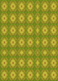 Machine Washable Transitional Olive Green Rug, wshpat490yw