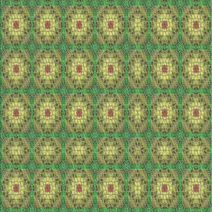 Patterned Antique Bronze Green Novelty Rug, pat490