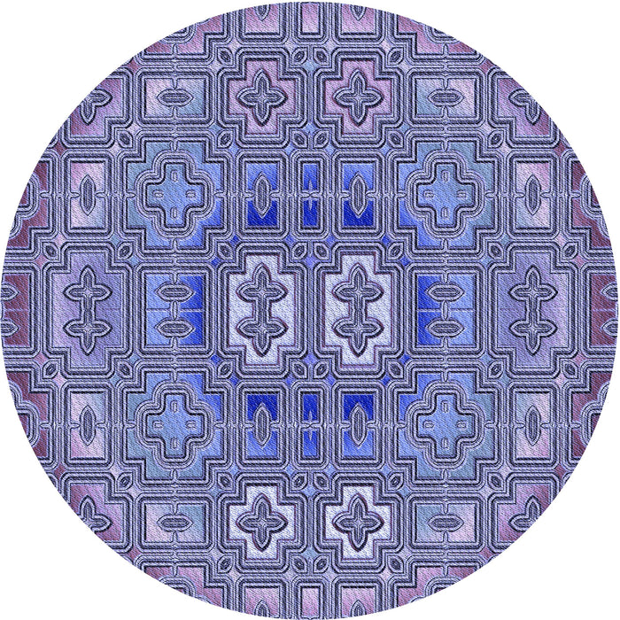 Square Patterned Deep Periwinkle Purple Rug, pat491blu