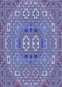 Machine Washable Transitional Deep Periwinkle Purple Rug, wshpat491blu