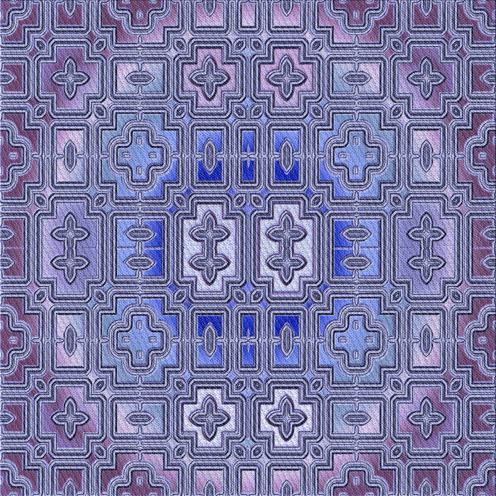 Round Machine Washable Transitional Deep Periwinkle Purple Rug, wshpat491blu